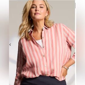 J. Jill Everyday Linen Button Front Shirt Sizs L